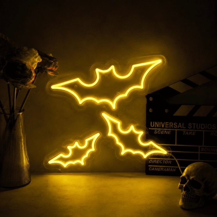 Bats Neon Sign for Halloween Decor