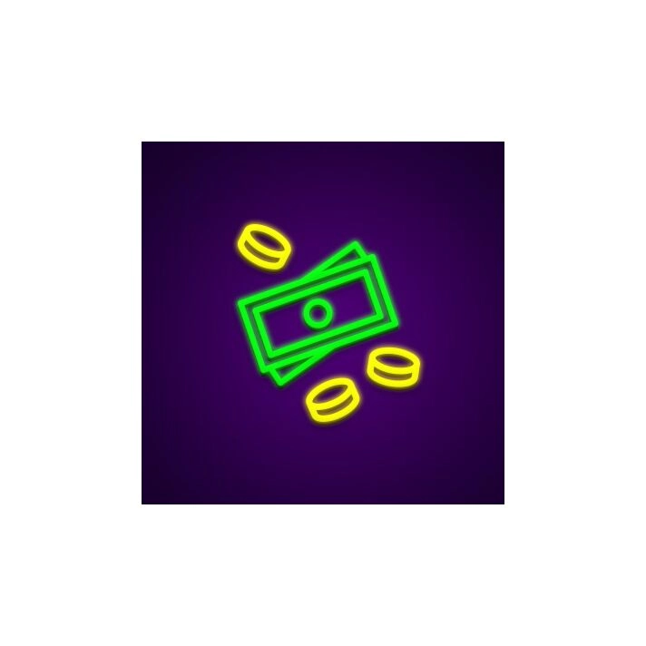Money Neon Sign for Wealth Themed Decor