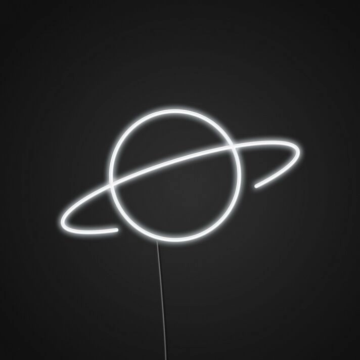 Saturn Neon Sign for Space Themed Decor