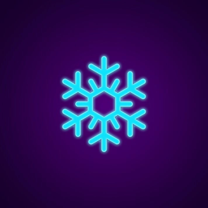 Snowflake Neon Sign for Winter Decor