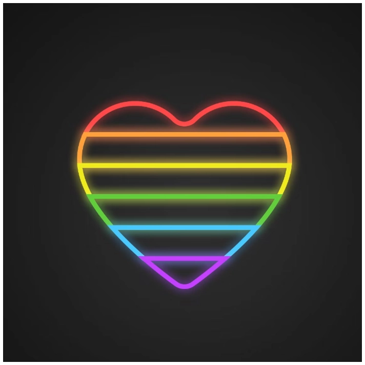 Heart Flag Neon Sign Show your love with this heart flag sign