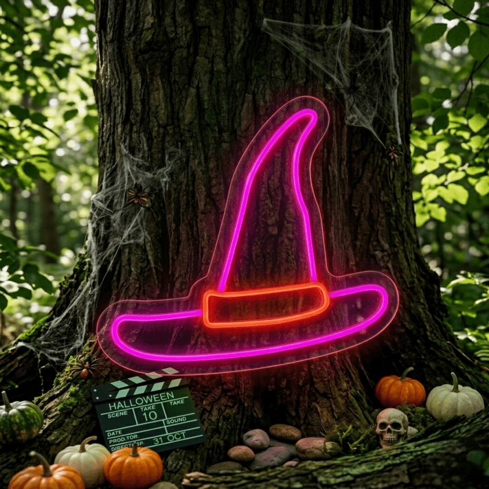 Witch Hat Custom Neon Sign Perfect for Halloween decorations