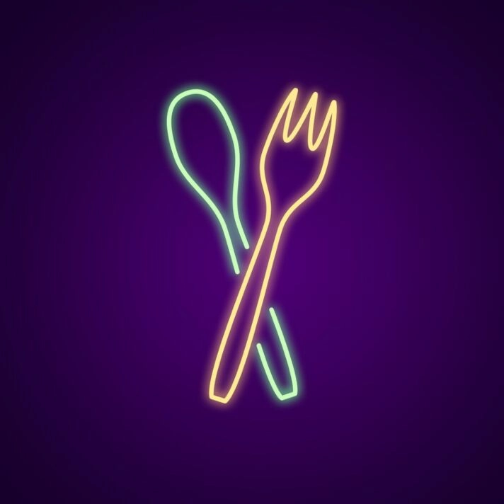 Spoon And Fork Neon Sign Great for kitchens and dining areas