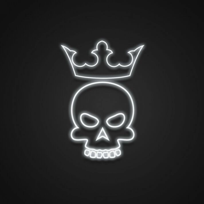 King Skull With Crown Neon Sign Add a regal, edgy vibe to your space