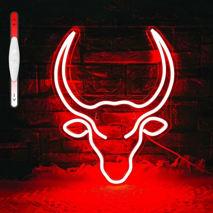 Red Sharp Long Antlers Cool Bar Neon Sign Unique Bar Decor