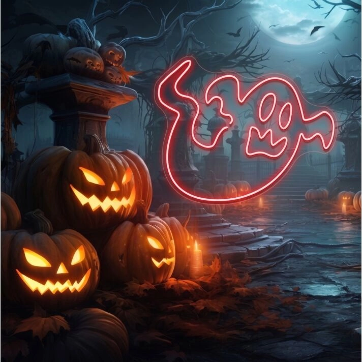Halloween Ghost Neon Sign, Home Room Wall Decoration