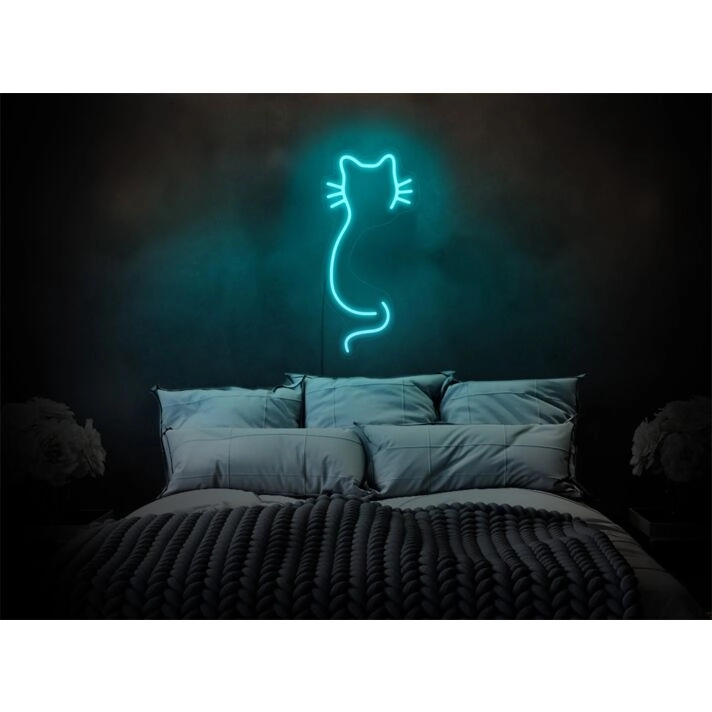 Brighten Your Space with Whimsy: Cat LED Sign for Bedroom, Perfect for Home Decor, Office Amusement, or Playful Bar Ambiance.