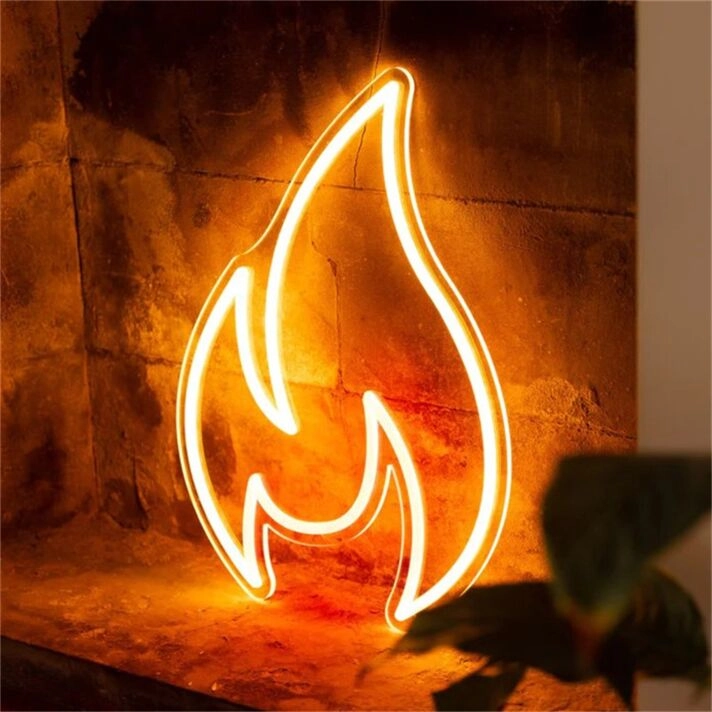 Brighten up Your Space: Perfect for Bars, Weddings, and Home with Flame Wall Decor LED Neon Sign