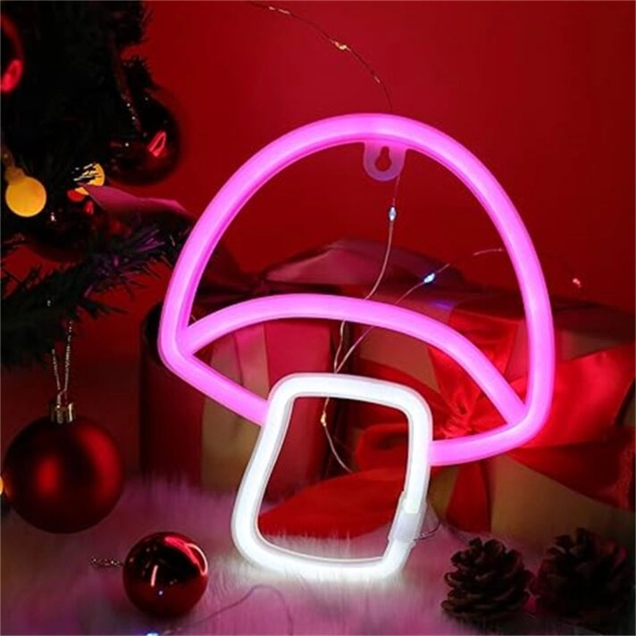 Brighten Up Your Space: Mini Mushroom LED Neon Sign Perfect for Home Decor, Quirky Bars, and Unique Store Displays