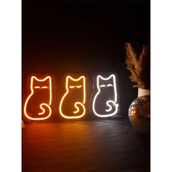 Brighten Your Space in Style: Neon Cute Cat LED Sign for Home, Office, Bar, and Playful Party Decorations