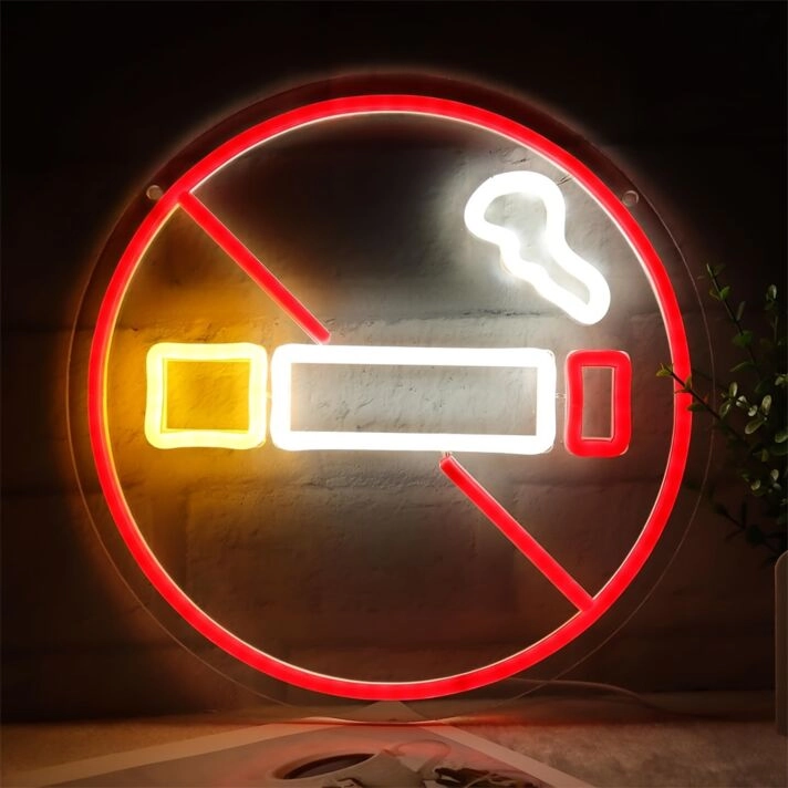 Brighten Your Bar, Office, or Storefront Elegantly: No Smoking LED Neon Sign for a Classy Reminder