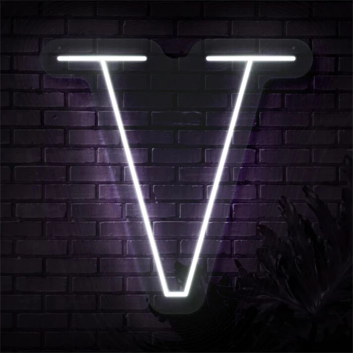 Brighten Your Space: Personalized Initial Letter V LED Neon Sign, Perfect for Weddings, Home Decor, and Office Ambiance.