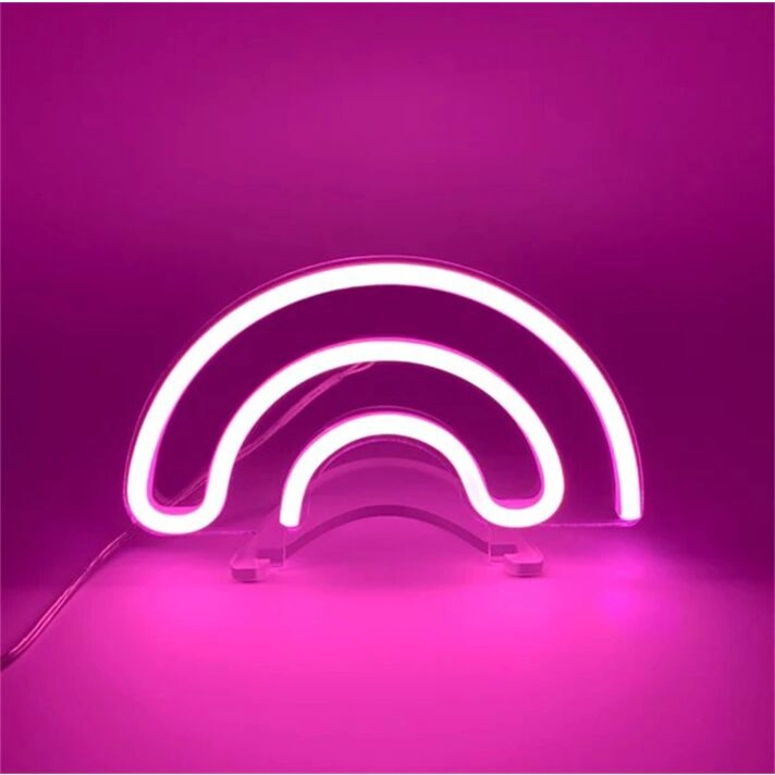 Brighten Up Any Space: Rainbow LED Neon Mini LED Neon Sign, Perfect for Home Decor, Office Ambiance, and Lively Bar Settings